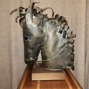 Willem deGroot Signed Horse Head Sculpture